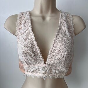 Victoria's Secret Lace Bralette in Cream and Pink